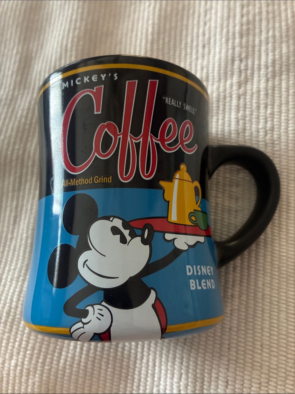 Disney Mickey Coffee Ceramic Mug - Black, Blue & Yellow